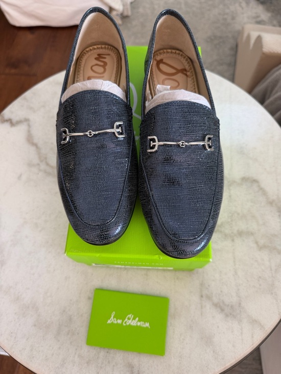 Sam Edelman Shoes - Sam Edelman Women's Navy Textured Leather Loafers